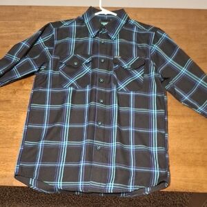 Men's Black and Blue Plaid Shirt